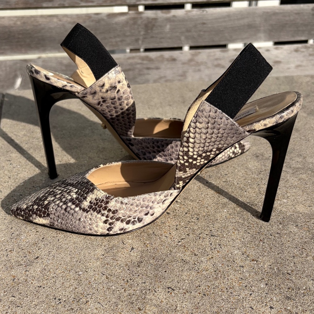 Diane Von Furstenberg Blaire Heels Python Print G… - image 7